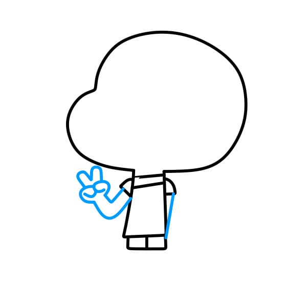 Hướng dẫn vẽ Gumball vui vẻ và thân thiện cho bé - Bước 3