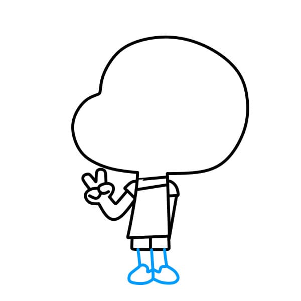 Hướng dẫn vẽ Gumball vui vẻ và thân thiện cho bé - Bước 4