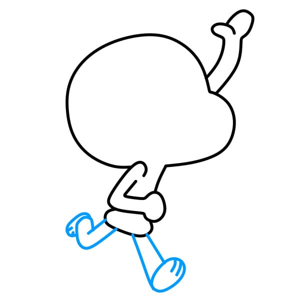 Hướng dẫn vẽ Gumball vui vẻ và thân thiện cho bé - Bước 4