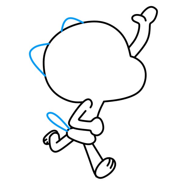 Hướng dẫn vẽ Gumball vui vẻ và thân thiện cho bé - Bước 5