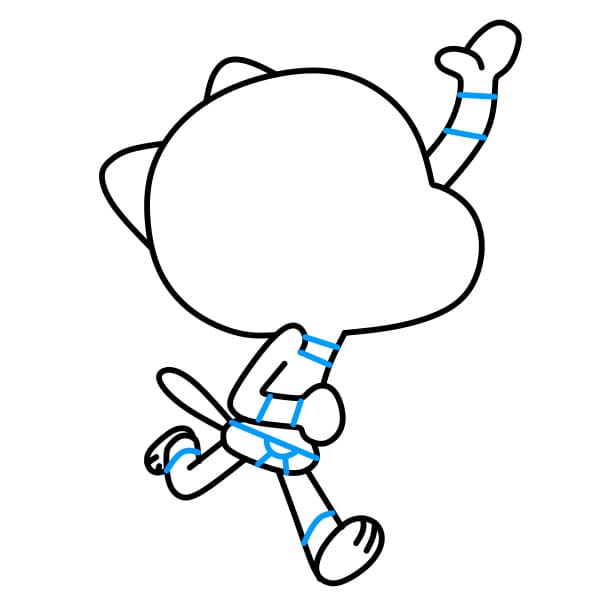 Hướng dẫn vẽ Gumball vui vẻ và thân thiện cho bé - Bước 6