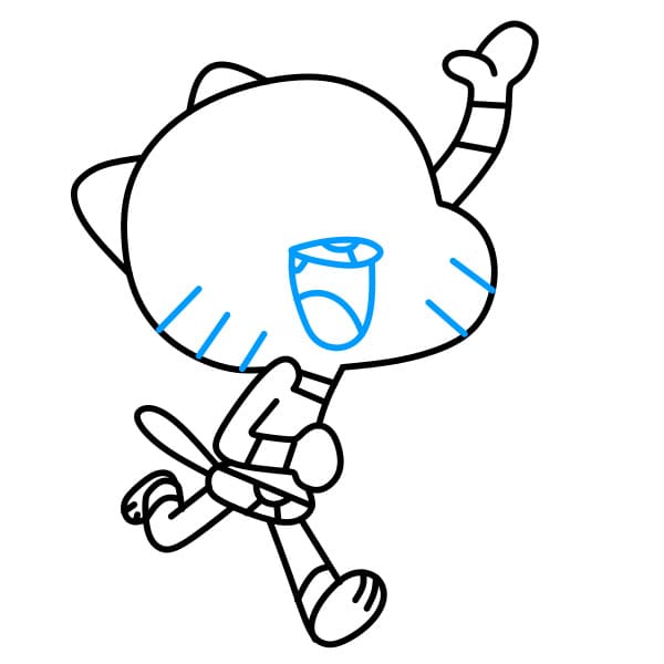Hướng dẫn vẽ Gumball vui vẻ và thân thiện cho bé - Bước 7