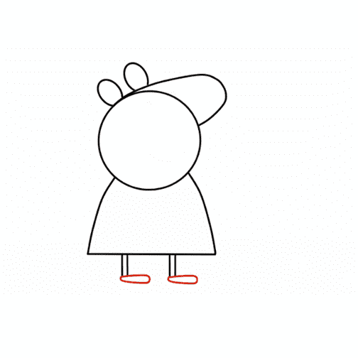 Hướng dẫn cách vẽ heo Peppa dễ thương và đơn giản cho bé - Bước 6