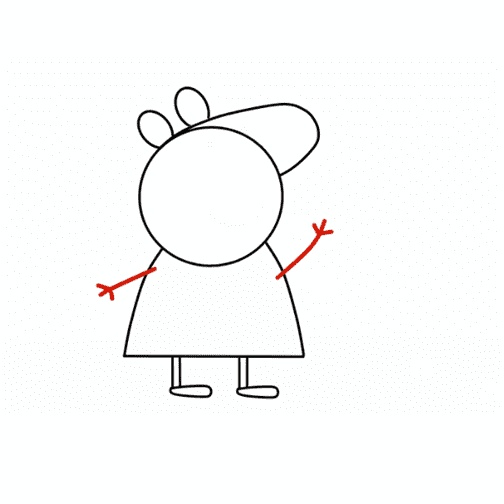 Hướng dẫn cách vẽ heo Peppa dễ thương và đơn giản cho bé - Bước 7