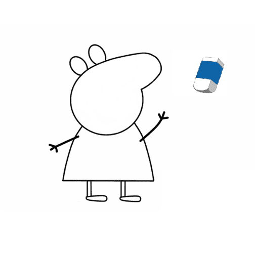 Hướng dẫn cách vẽ heo Peppa dễ thương và đơn giản cho bé - Bước 8