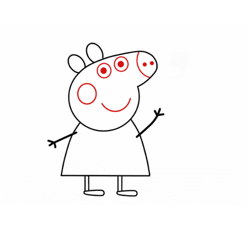 Hướng dẫn cách vẽ heo Peppa dễ thương và đơn giản cho bé - Bước 9