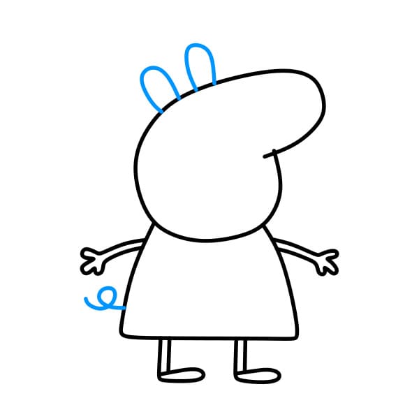 Hướng dẫn vẽ Heo Peppa đơn giản và đẹp cho bé - Bước 4