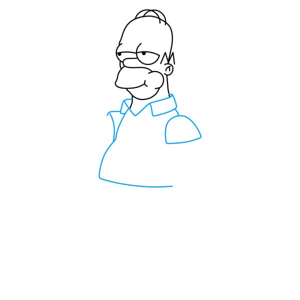 Hướng dẫn vẽ nhân vật Homer Simpson - Bước 6