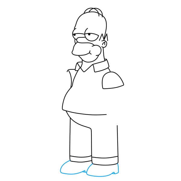 Hướng dẫn vẽ nhân vật Homer Simpson - Bước 7