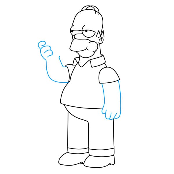 Hướng dẫn vẽ nhân vật Homer Simpson - Bước 8