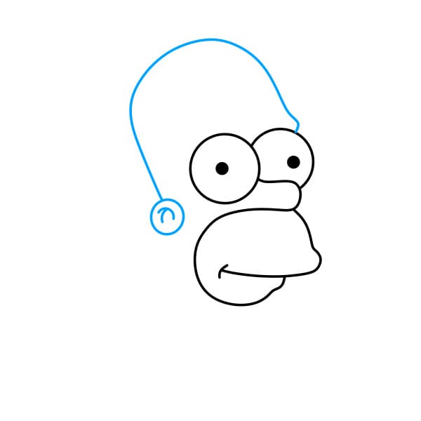 Hướng dẫn vẽ chân dung của ngài Homer Simpson - Bước 3