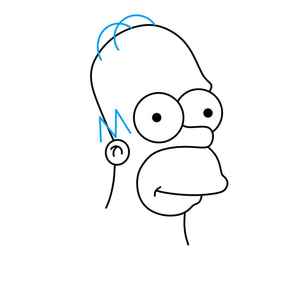 Hướng dẫn vẽ chân dung của ngài Homer Simpson - Bước 5