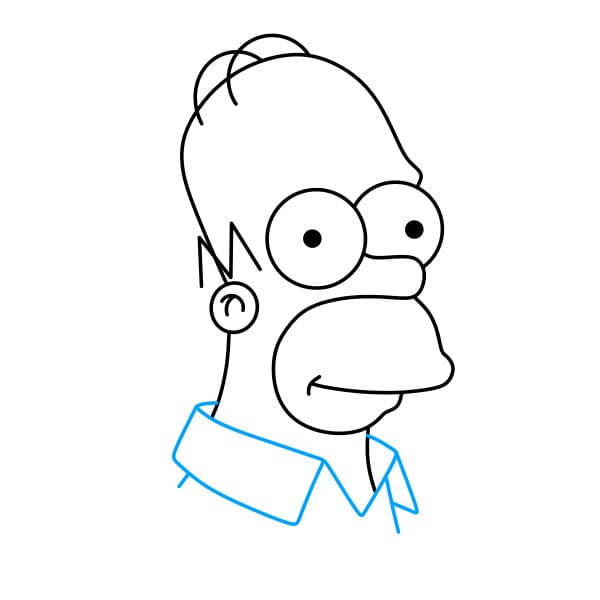 Hướng dẫn vẽ chân dung của ngài Homer Simpson - Bước 6