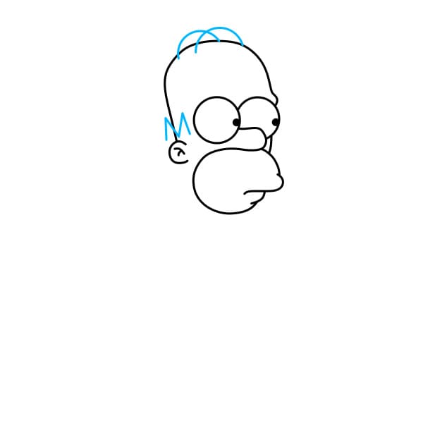 Hướng dẫn vẽ Homer Simpson đang suy tư - Bước 4