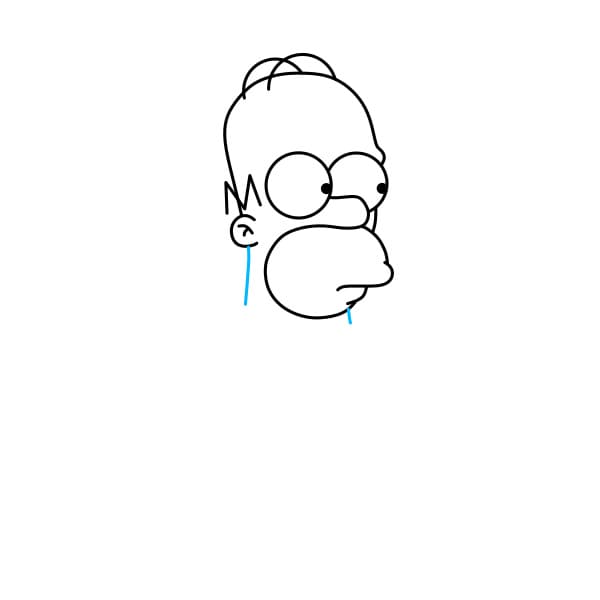 Hướng dẫn vẽ Homer Simpson đang suy tư - Bước 5