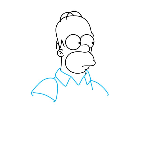 Hướng dẫn vẽ Homer Simpson đang suy tư - Bước 6