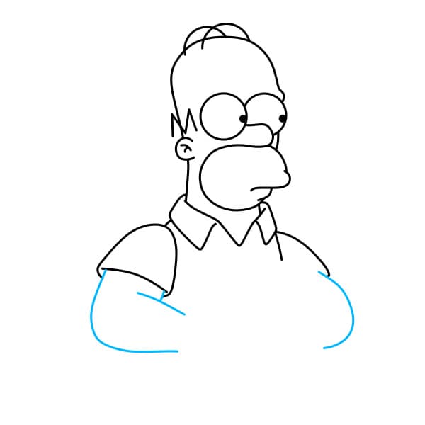 Hướng dẫn vẽ Homer Simpson đang suy tư - Bước 7
