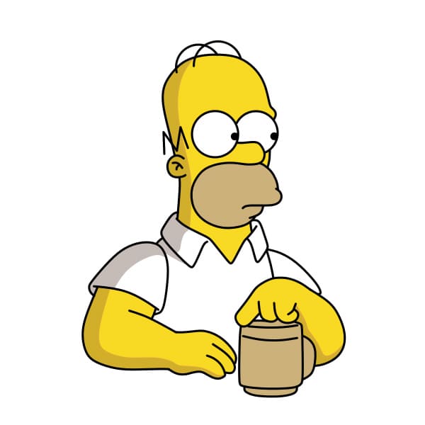 Hướng dẫn vẽ Homer Simpson đang suy tư