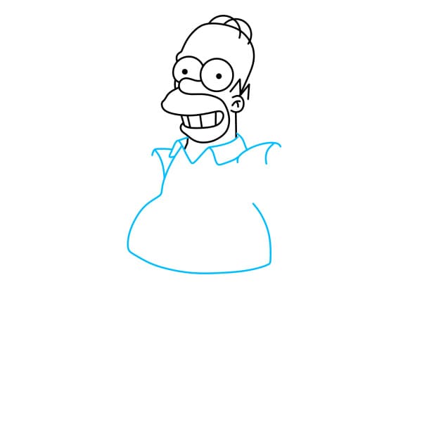 Hướng dẫn vẽ ngài Homer Simpson vui vẻ - Bước 6