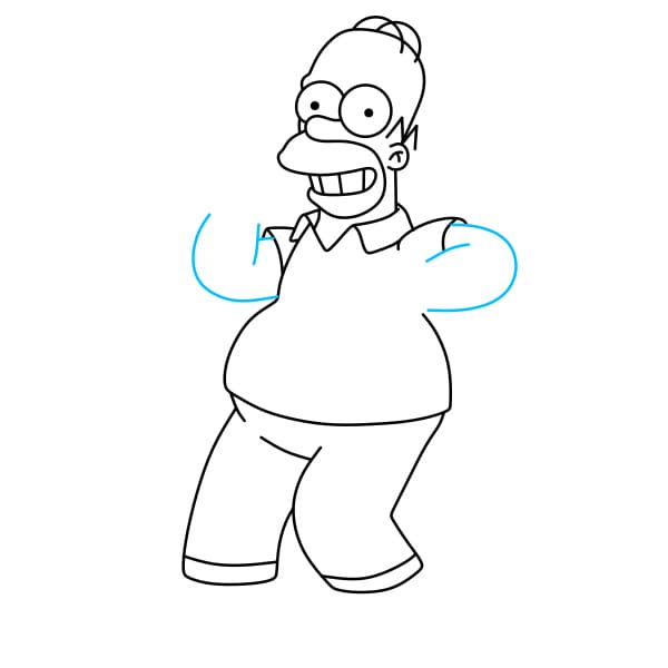Hướng dẫn vẽ ngài Homer Simpson vui vẻ - Bước 7
