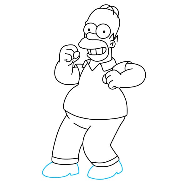Hướng dẫn vẽ ngài Homer Simpson vui vẻ - Bước 8