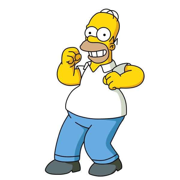 Hướng dẫn vẽ ngài Homer Simpson vui vẻ - Bước 9