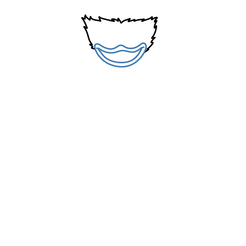 Hướng dẫn vẽ Huggy Wuggy đáng sợ. - Bước 2