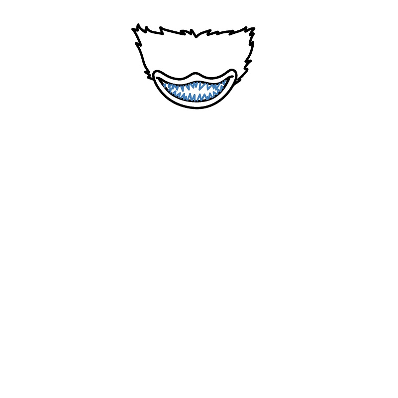 Hướng dẫn vẽ Huggy Wuggy đáng sợ. - Bước 3