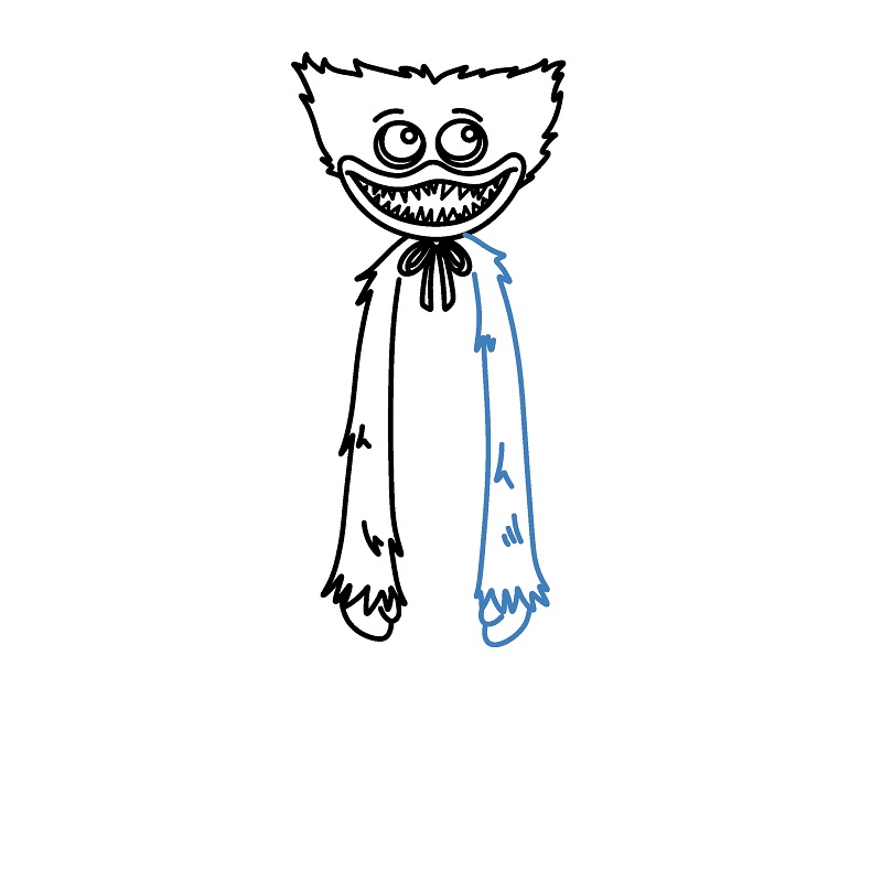 Hướng dẫn vẽ Huggy Wuggy đáng sợ. - Bước 7