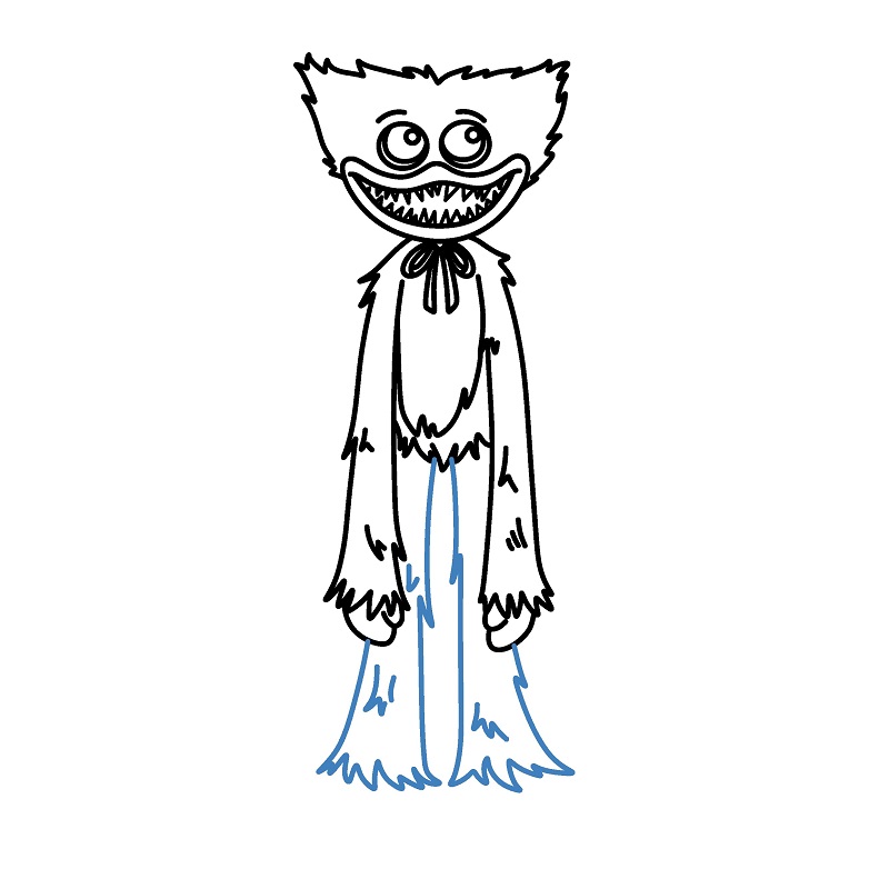 Hướng dẫn vẽ Huggy Wuggy đáng sợ. - Bước 9