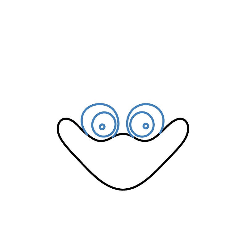 Hướng dẫn vẽ đầu của Huggy Wuggy. - Bước 2