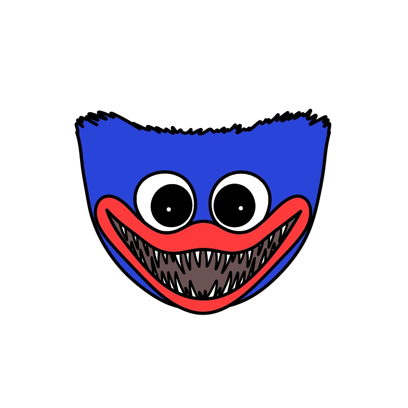 Hướng dẫn vẽ đầu của Huggy Wuggy. - Bước 7