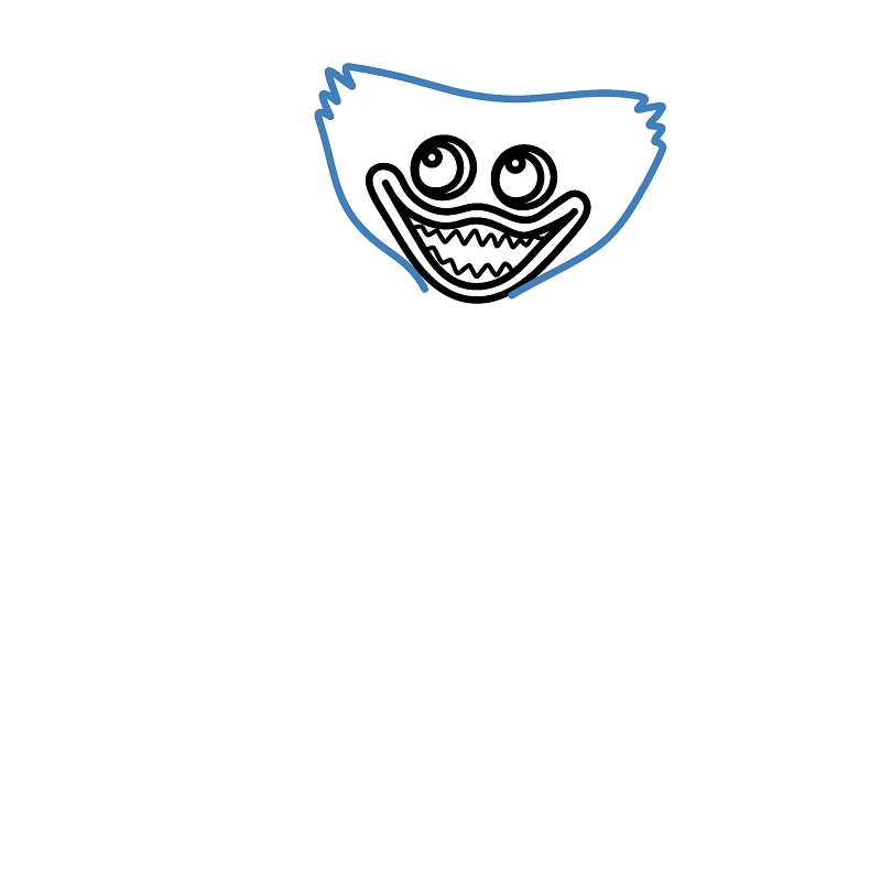 Hướng dẫn vẽ Huggy Wuggy vui vẻ. - Bước 4