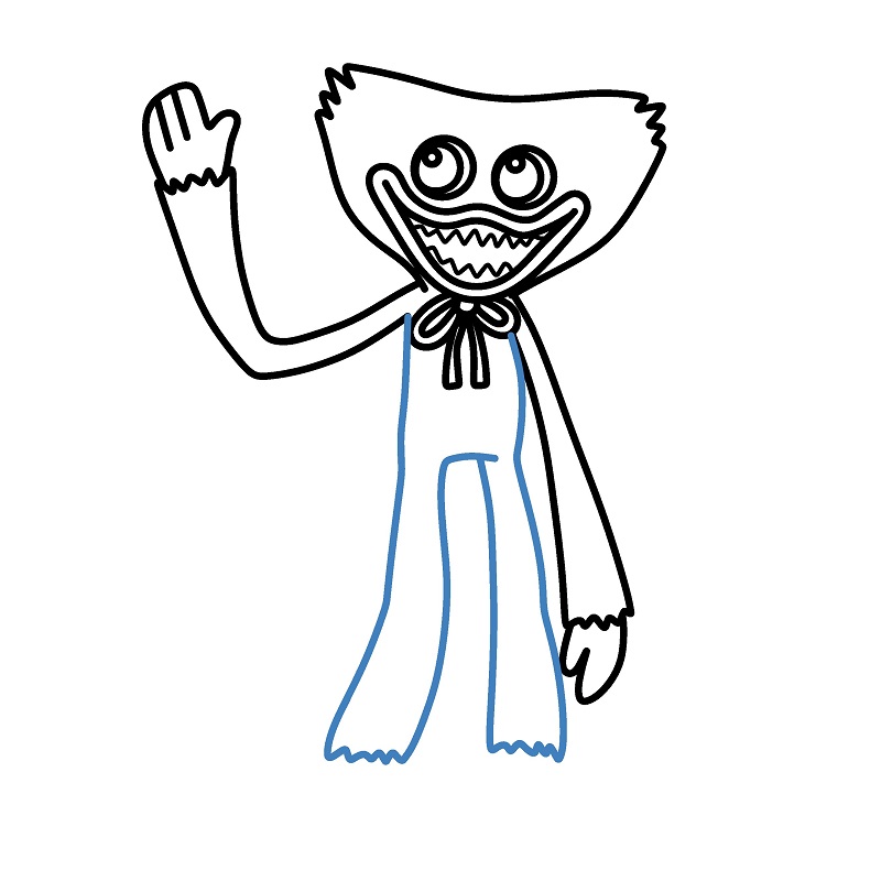 Hướng dẫn vẽ Huggy Wuggy vui vẻ. - Bước 8