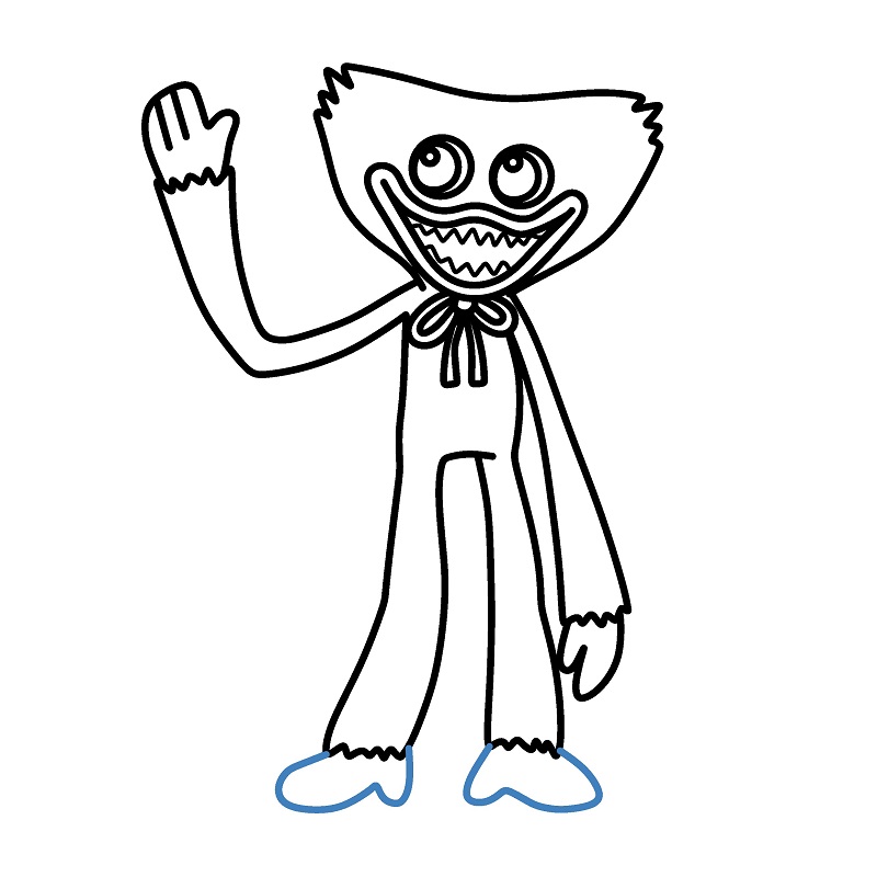 Hướng dẫn vẽ Huggy Wuggy vui vẻ. - Bước 9