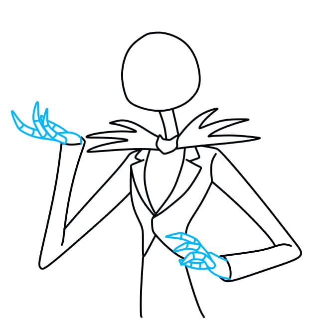 Hướng dẫn vẽ Jack Skellington đơn giản cho bé - Bước 4