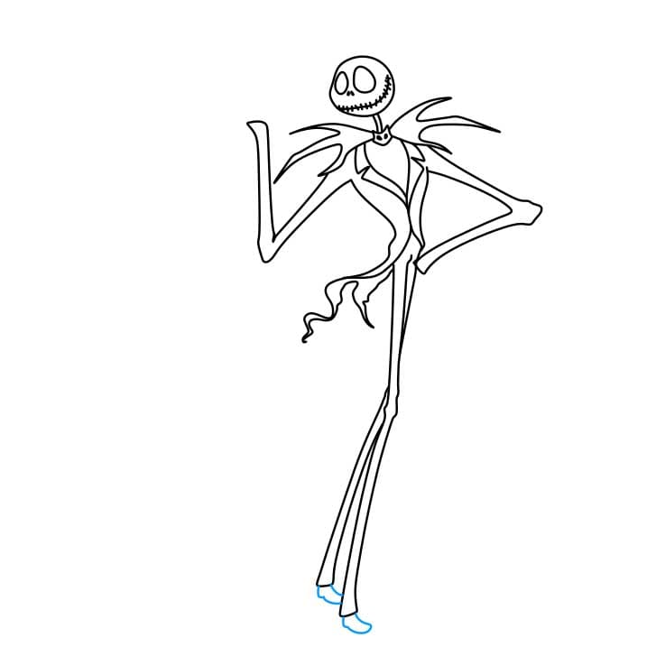Hướng dẫn vẽ Jack Skellington đang cầm bí ngô - Bước 5