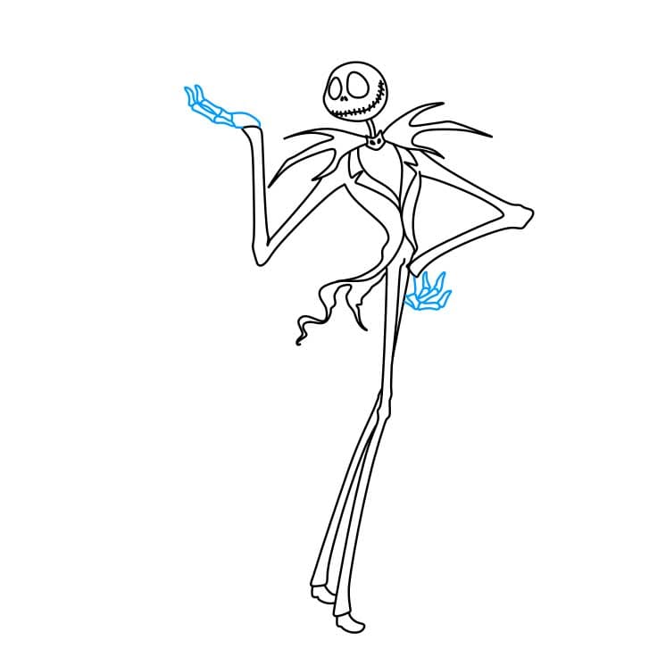 Hướng dẫn vẽ Jack Skellington đang cầm bí ngô - Bước 6