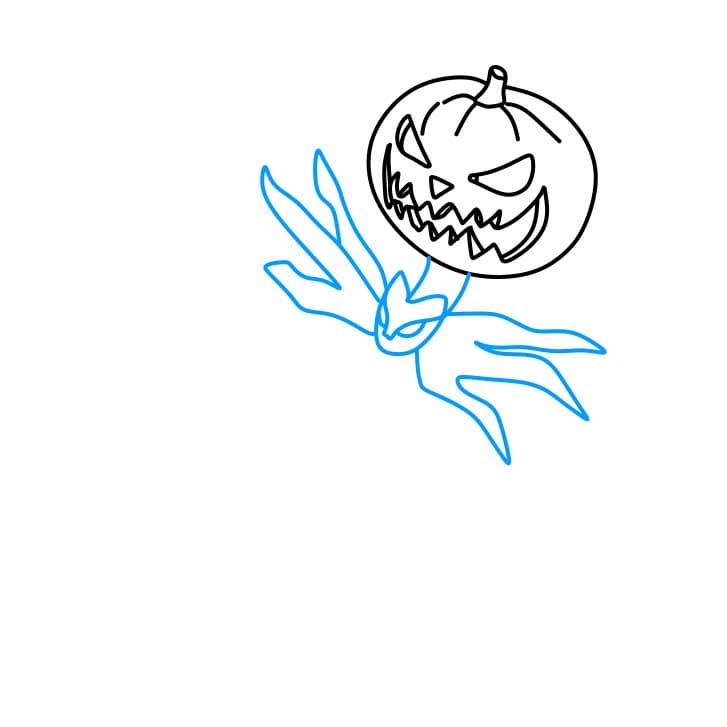 Hướng dẫn vẽ Jack Skellington đơn giản cho bé - Bước 3