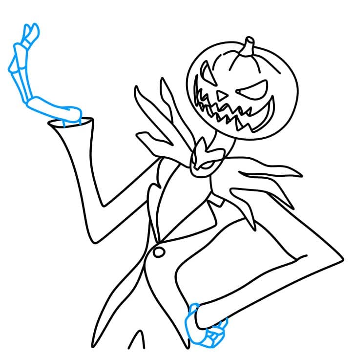 Hướng dẫn vẽ Jack Skellington đơn giản cho bé - Bước 4