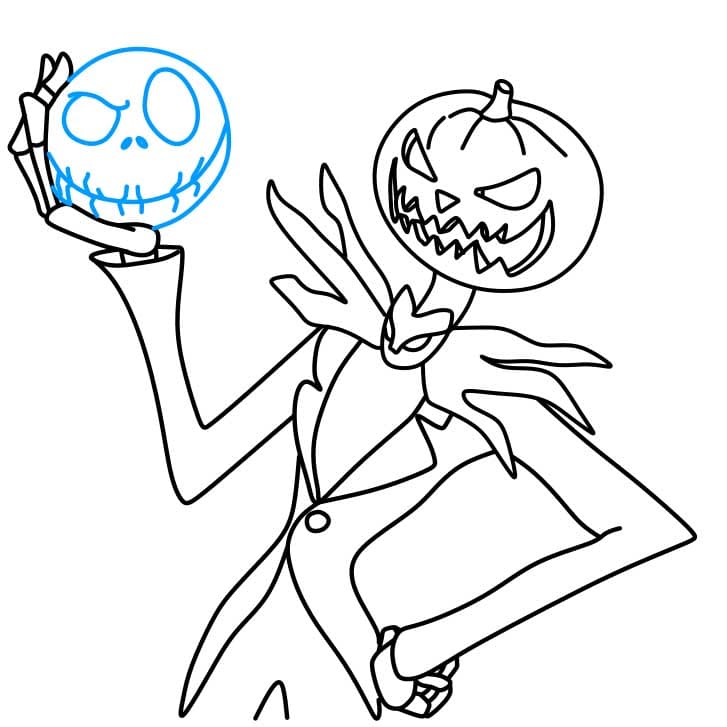 Hướng dẫn vẽ Jack Skellington đơn giản cho bé - Bước 5