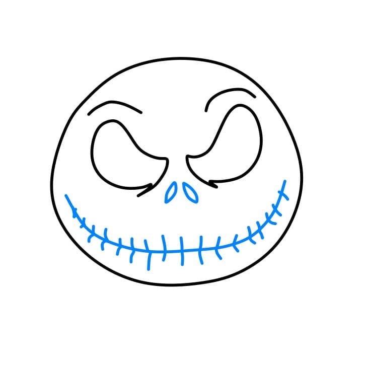 Hướng dẫn vẽ Jack Skellington đơn giản cho bé - Bước 3
