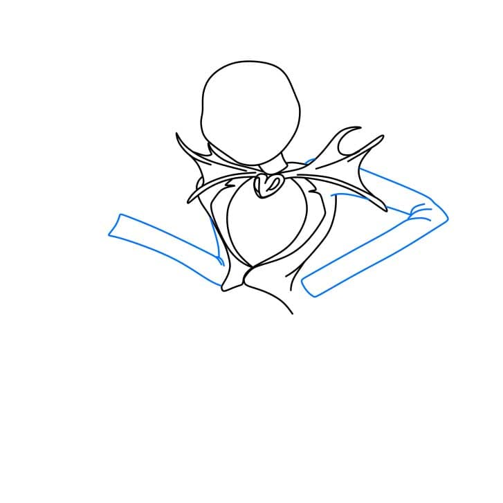 Hướng dẫn vẽ Jack Skellington đơn giản cho bé - Bước 3