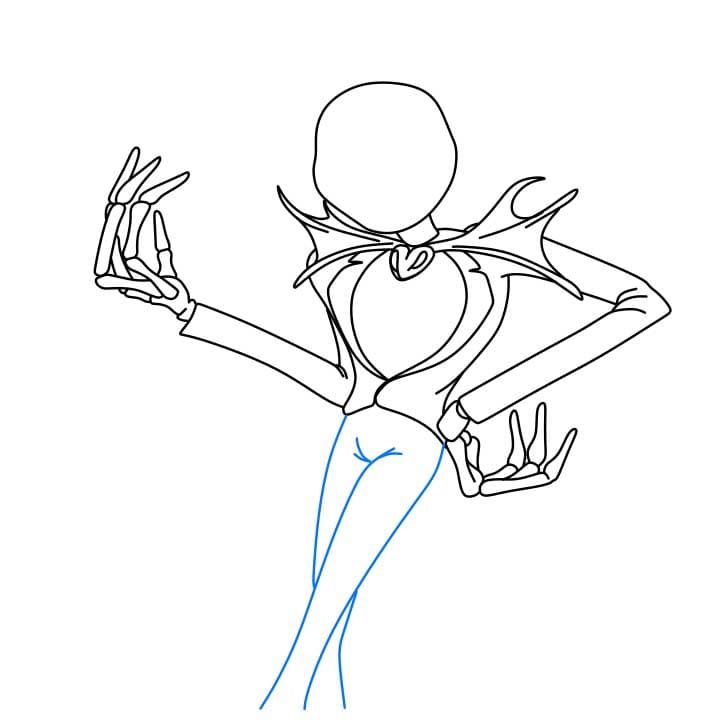 Hướng dẫn vẽ Jack Skellington đơn giản cho bé - Bước 4