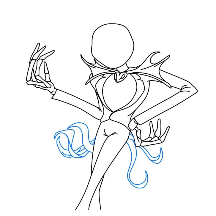 Hướng dẫn vẽ Jack Skellington đơn giản cho bé - Bước 5