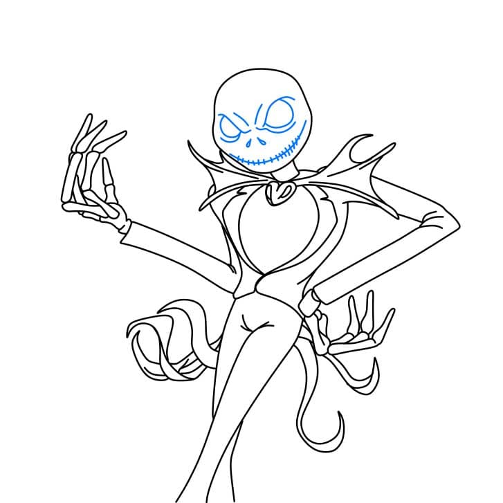 Hướng dẫn vẽ Jack Skellington đơn giản cho bé - Bước 6