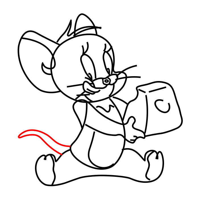 Hướng dẫn cách vẽ chú chuột Jerry siêu đáng yêu và ngộ nghĩnh cho bé - Bước 10