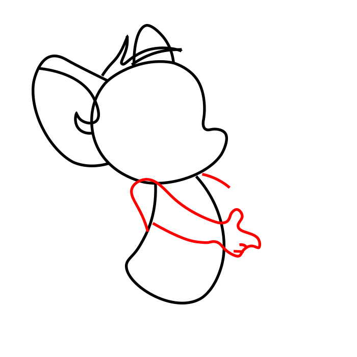 Hướng dẫn cách vẽ chú chuột Jerry siêu đáng yêu và ngộ nghĩnh cho bé - Bước 5