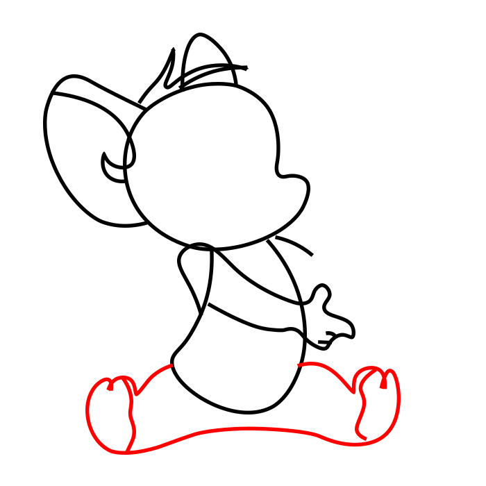 Hướng dẫn cách vẽ chú chuột Jerry siêu đáng yêu và ngộ nghĩnh cho bé - Bước 6