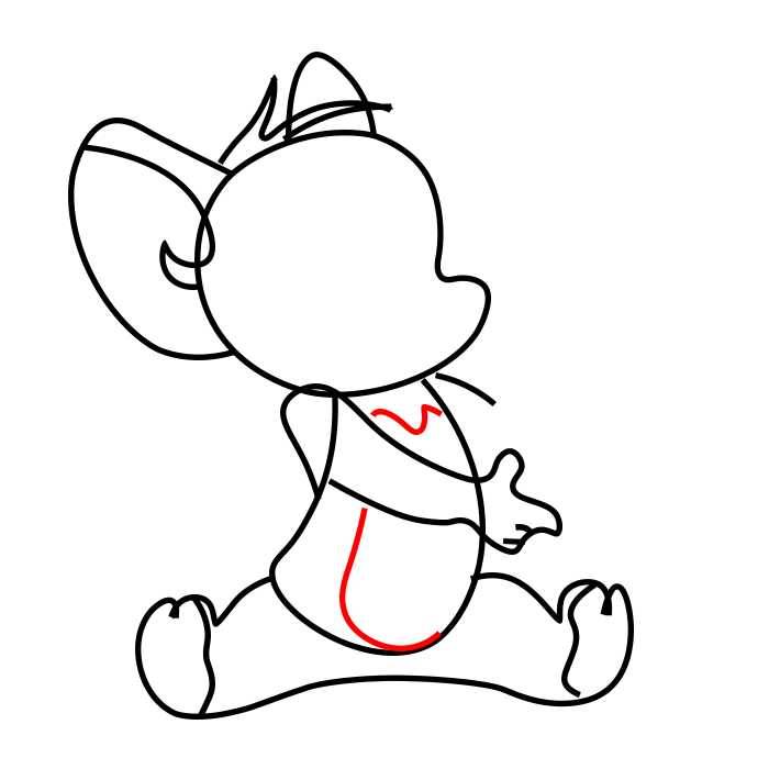 Hướng dẫn cách vẽ chú chuột Jerry siêu đáng yêu và ngộ nghĩnh cho bé - Bước 7